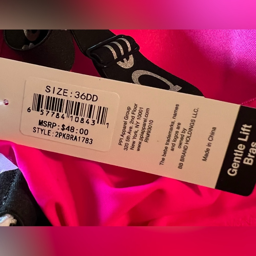 bebe intimates NWT Size 36DD Pink and White Gentle Lift Full Cover Bras (I003) - Picture 14 of 14
